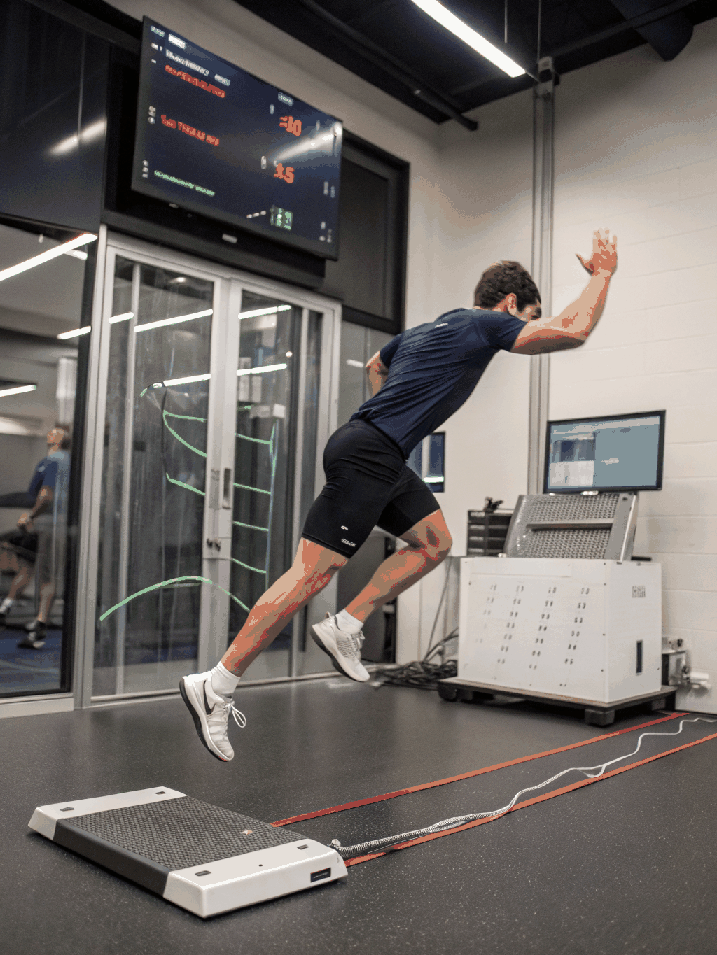 Athlete performing targeted durability and joint stability diagnostic assessment